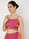Silk Blend Embellished Spaghetti Readymade Blouse