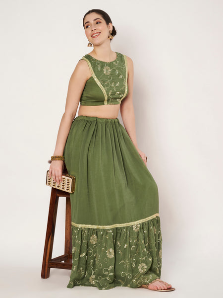 Georgette Panel Embroidered Readymade Blouse