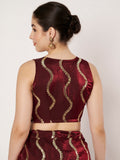 Silk Blend Embroidered Readymade Blouse