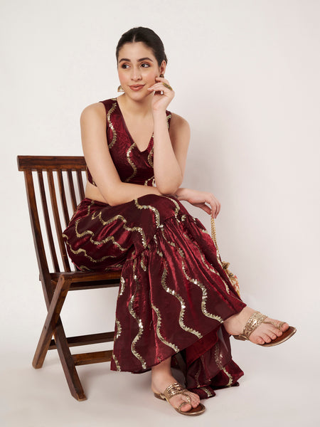 Silk Blend Embroidered Readymade Blouse