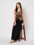 Silk Brocade Button-down Readymade Blouse