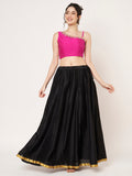Silk Blend One Shoulder Embellished Readymade Blouse