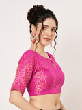 Brocade Short Sleeves Readymade Blouse