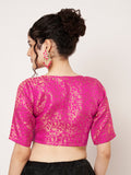 Brocade Short Sleeves Readymade Blouse