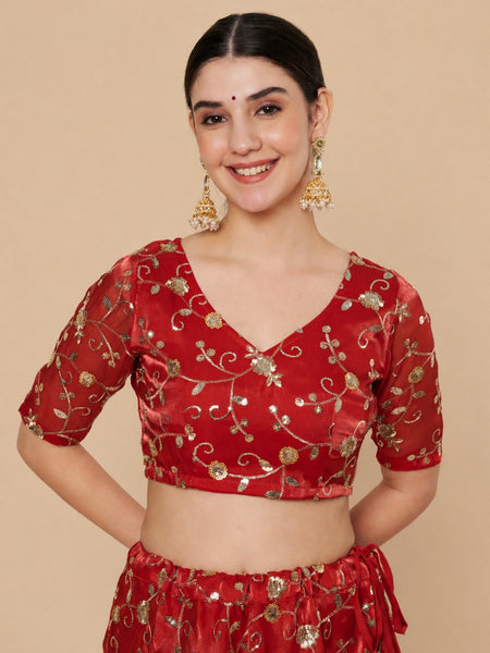 Organza Embroidered Readymade Blouse