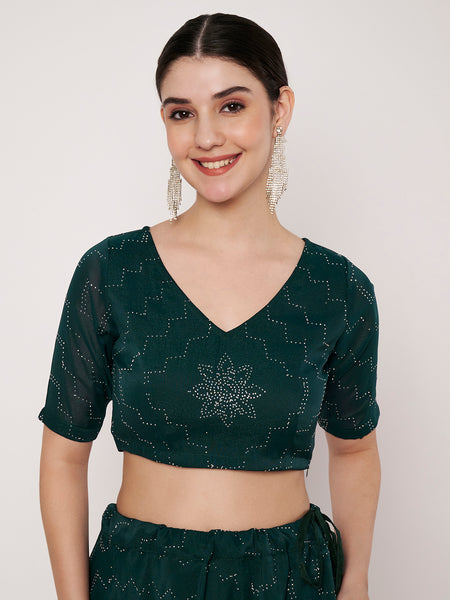 Silk Blend Embellished Readymade Blouse