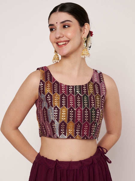 Georgette Embroidered Readymade Blouse