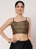 Dupion Hand Block Printed Spaghetti Readymade Blouse