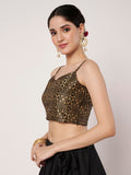 Dupion Hand Block Printed Spaghetti Readymade Blouse