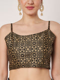 Dupion Hand Block Printed Spaghetti Readymade Blouse
