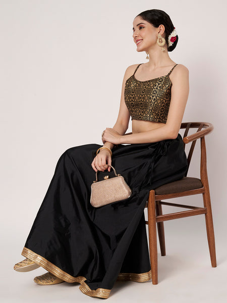 Dupion Hand Block Printed Spaghetti Readymade Blouse