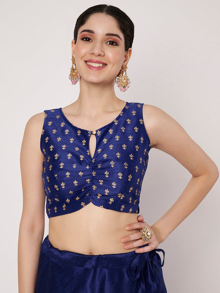 Dupion Hand Block Printed Readymade Blouse