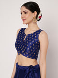 Dupion Hand Block Printed Readymade Blouse