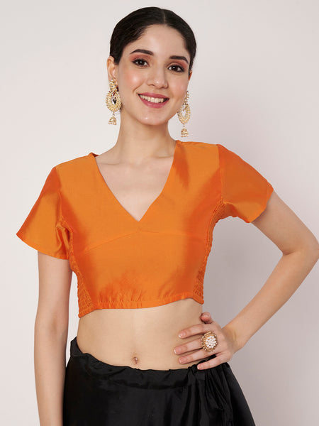 Silk Blend Stretchable Readymade Blouse