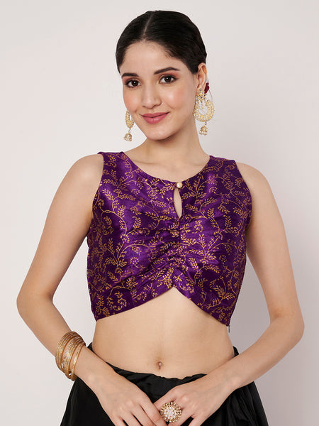 Dupion Hand Block Printed Readymade Blouse
