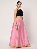 Georgette Embroidered Spaghetti Readymade Blouse with attached Duaptta