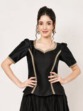 Silk Blend Embellished Readymade Blouse