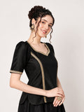 Silk Blend Embellished Readymade Blouse