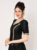 Silk Blend Embellished Readymade Blouse