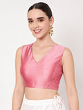 Silk Blend Stretchable Readymade Blouse