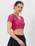 Silk Blend Printed Stretchable Readymade Blouse