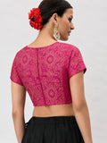 Silk Blend Printed Stretchable Readymade Blouse
