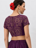 Silk Blend Printed Stretchable Readymade Blouse