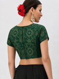 Silk Blend Printed Stretchable Readymade Blouse