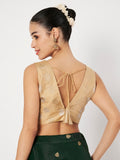 Silk Tissue Buti V-Neck Padded Blouse
