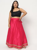 Plus Size Net Sequin Embroidered Spaghetti Crop Top