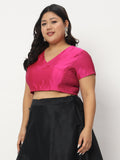 Plus Size Silk Blend Stretchable Crop Top