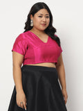 Plus Size Silk Blend Stretchable Crop Top