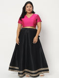 Plus Size Silk Blend Stretchable Crop Top