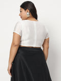 Plus Size Silk Blend Stretchable Crop Top