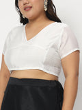 Plus Size Silk Blend Stretchable Crop Top