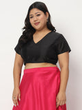 Plus Size Silk Blend Stretchable Crop Top