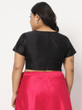 Plus Size Silk Blend Stretchable Crop Top