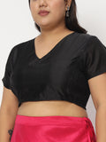 Plus Size Silk Blend Stretchable Crop Top