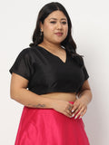 Plus Size Silk Blend Stretchable Crop Top