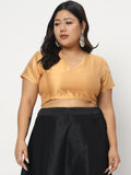 Plus Size Silk Blend Stretchable Crop Top