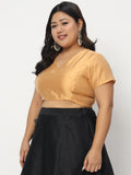 Plus Size Silk Blend Stretchable Crop Top