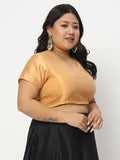 Plus Size Silk Blend Stretchable Crop Top