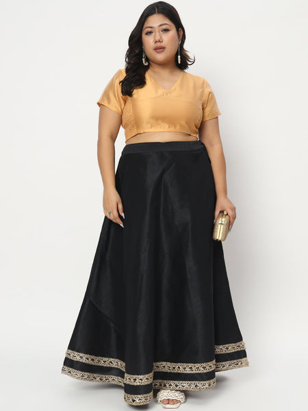 Plus Size Silk Blend Stretchable Crop Top