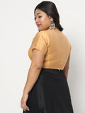 Plus Size Silk Blend Stretchable Crop Top