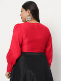 Plus Size Chroma Button Down Crop Top