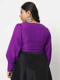 Plus Size Chroma Button Down Crop Top