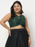 Plus Size Chroma Block Printed Crop Top