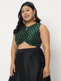 Plus Size Chroma Block Printed Crop Top