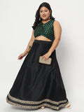 Plus Size Chroma Block Printed Crop Top