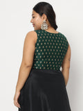 Plus Size Chroma Block Printed Crop Top